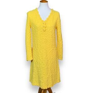 ✨ Vintage 1960s Jane’ Sunshine Yellow Textured Dress – Mod Retro Dream ✨